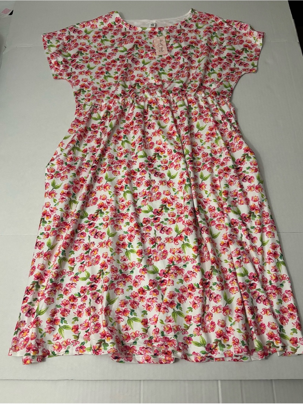 Pink Daisy Floral Dress Women’s XL